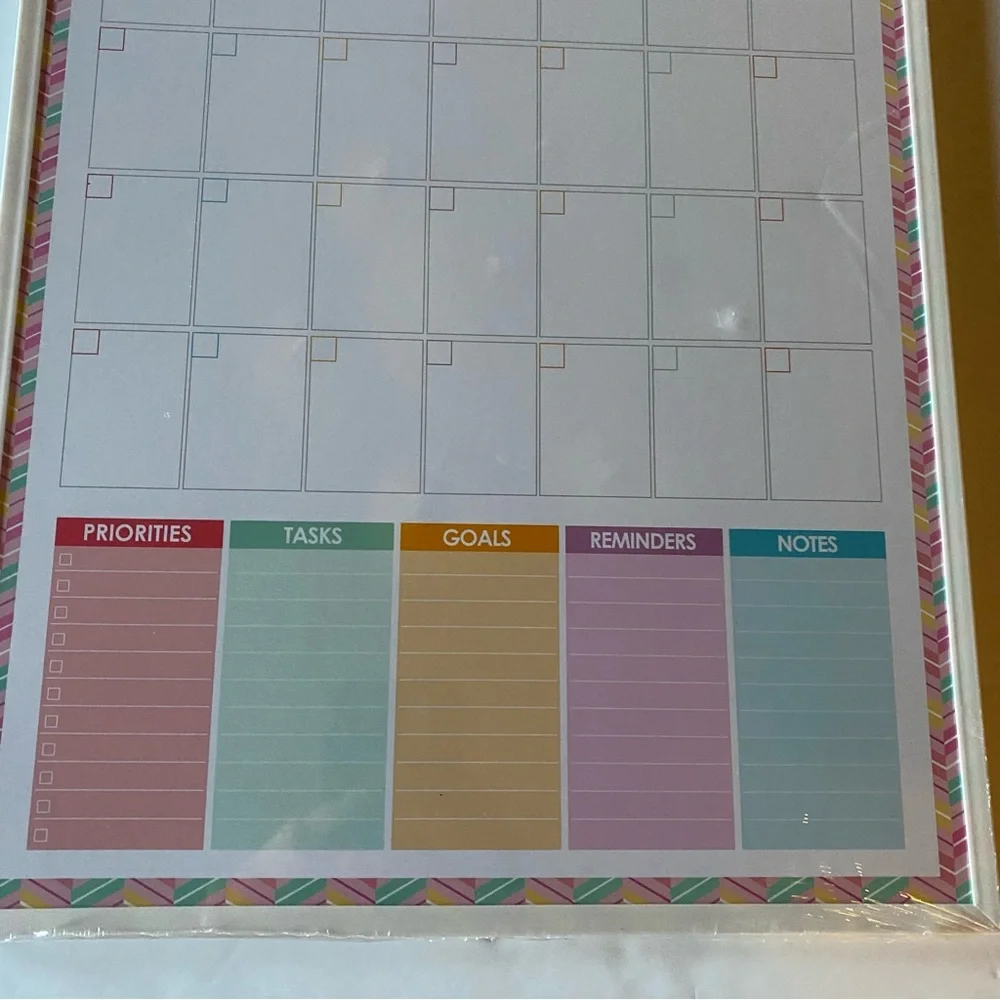 Organizational Dry Erase Monthly Planner Board. 18x12.5